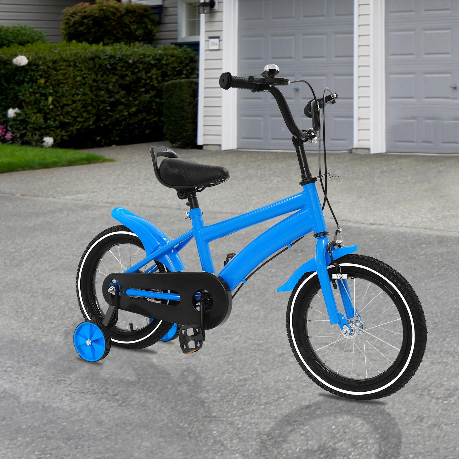 Bicicleta para niños, 14 pulgadas, bicicleta para niñas con una altura de 39,37 – 45,28 pulgadas, bicicleta infantil ajustable con ruedas estabilizadoras