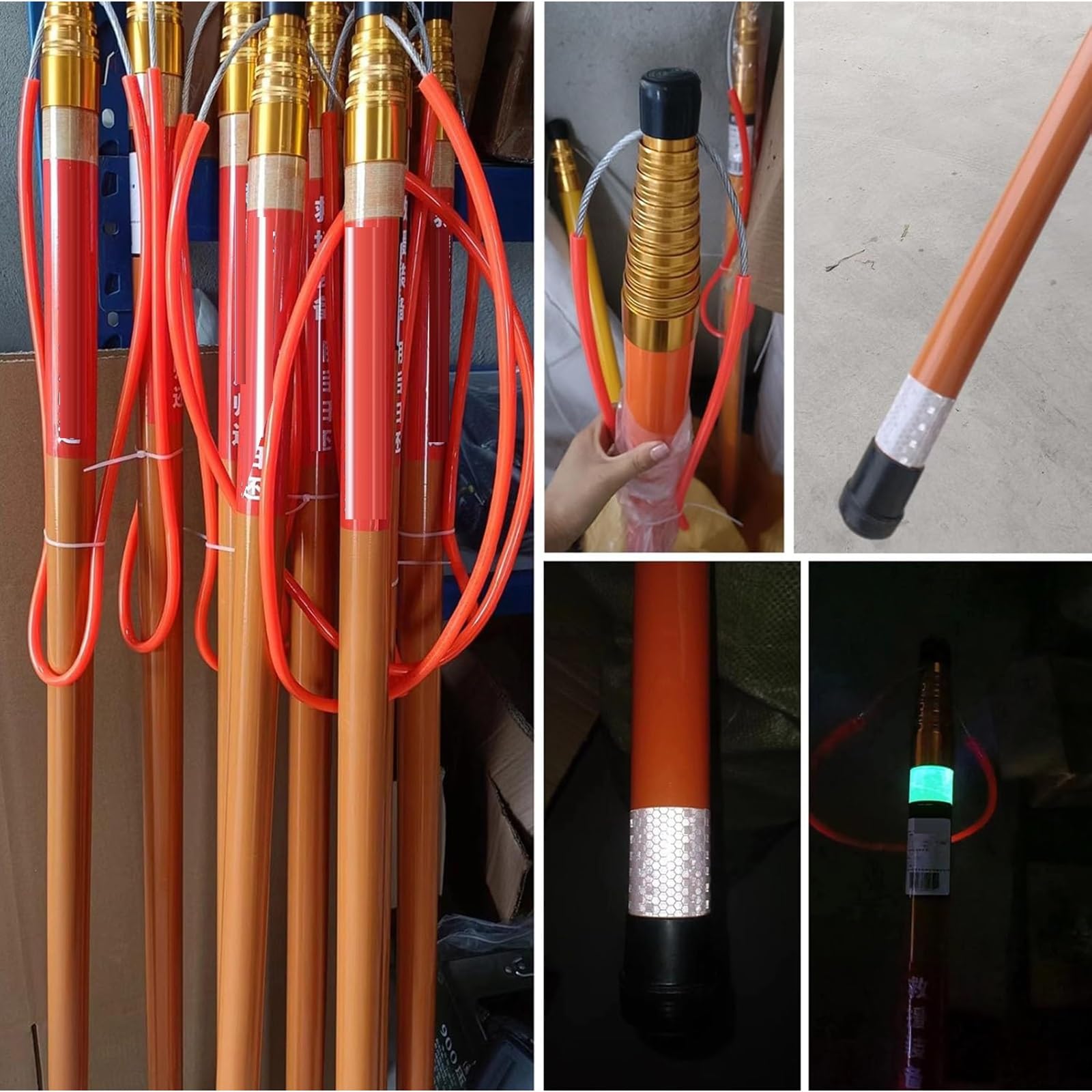 Gancio telescopico for piscina con palo in fibra di vetro, strumento for bagnino, 15-33 piedi