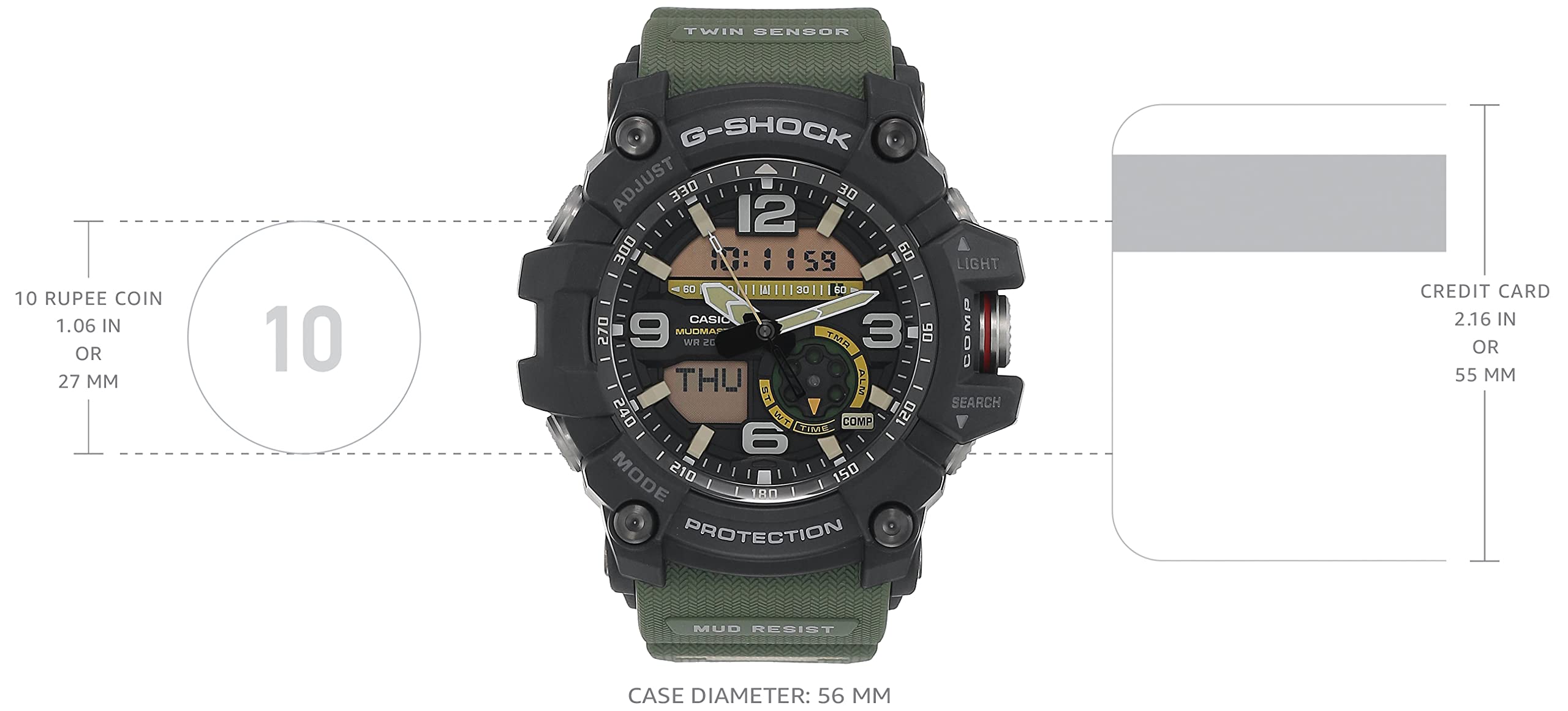 Casio G-Shock Mudmaster Analog-Digital Watch Gg-1000-1A3 / Gg-1000