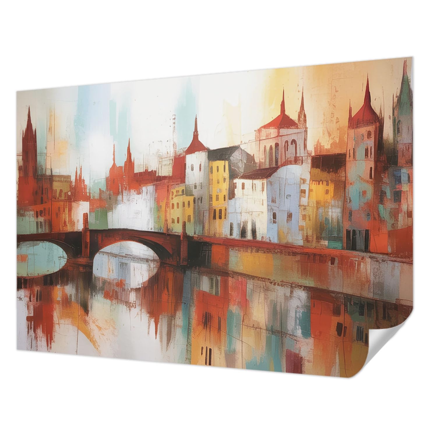Papier peint panoramique paysage urbain 208x146 cm autocollant pose murale salon