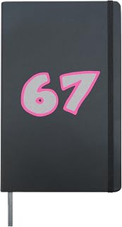 67 six seven Hardcover Journal, Black
