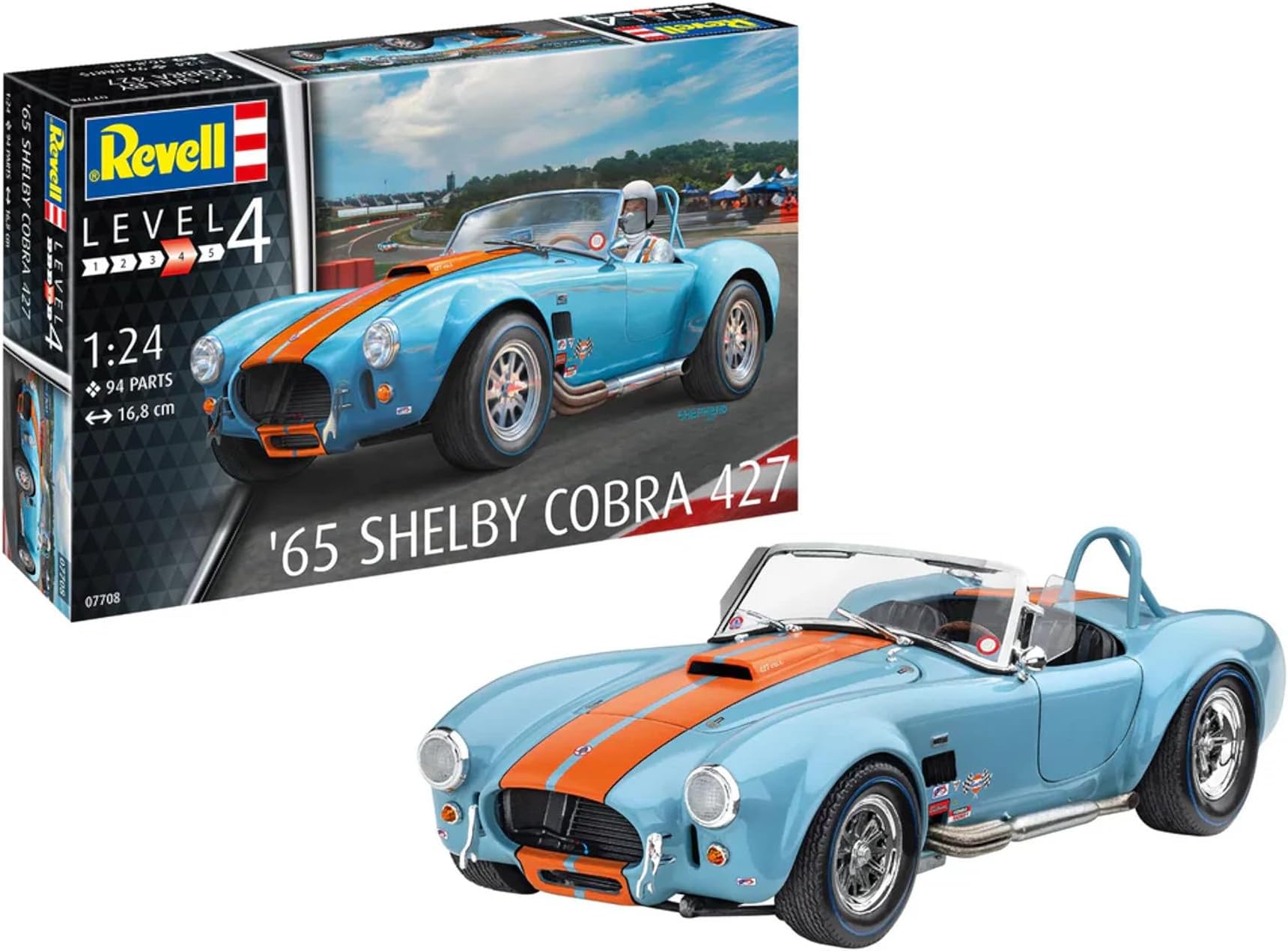 07708 '65 Shelby Cobra 427 1:24 Scale Unbuilt/Unpainted Plastic Model Kit