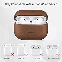 Vista 8 de Belemay Handcrafted Crazy Horse Leather Case for AirPods Pro 3rd Gen (2025), Vintage Aesthetic, Two-Tone Effect, Unique Patina, Compatible with