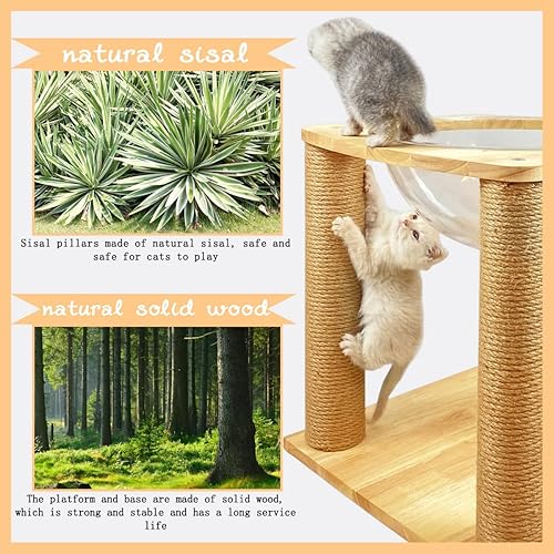 Miniatura 4 de Árboles para gatos, torre moderna para gatos de 35.4 pulgadas, árboles para gatos y torres para gatos grandes, con postes rascadores para cubrir