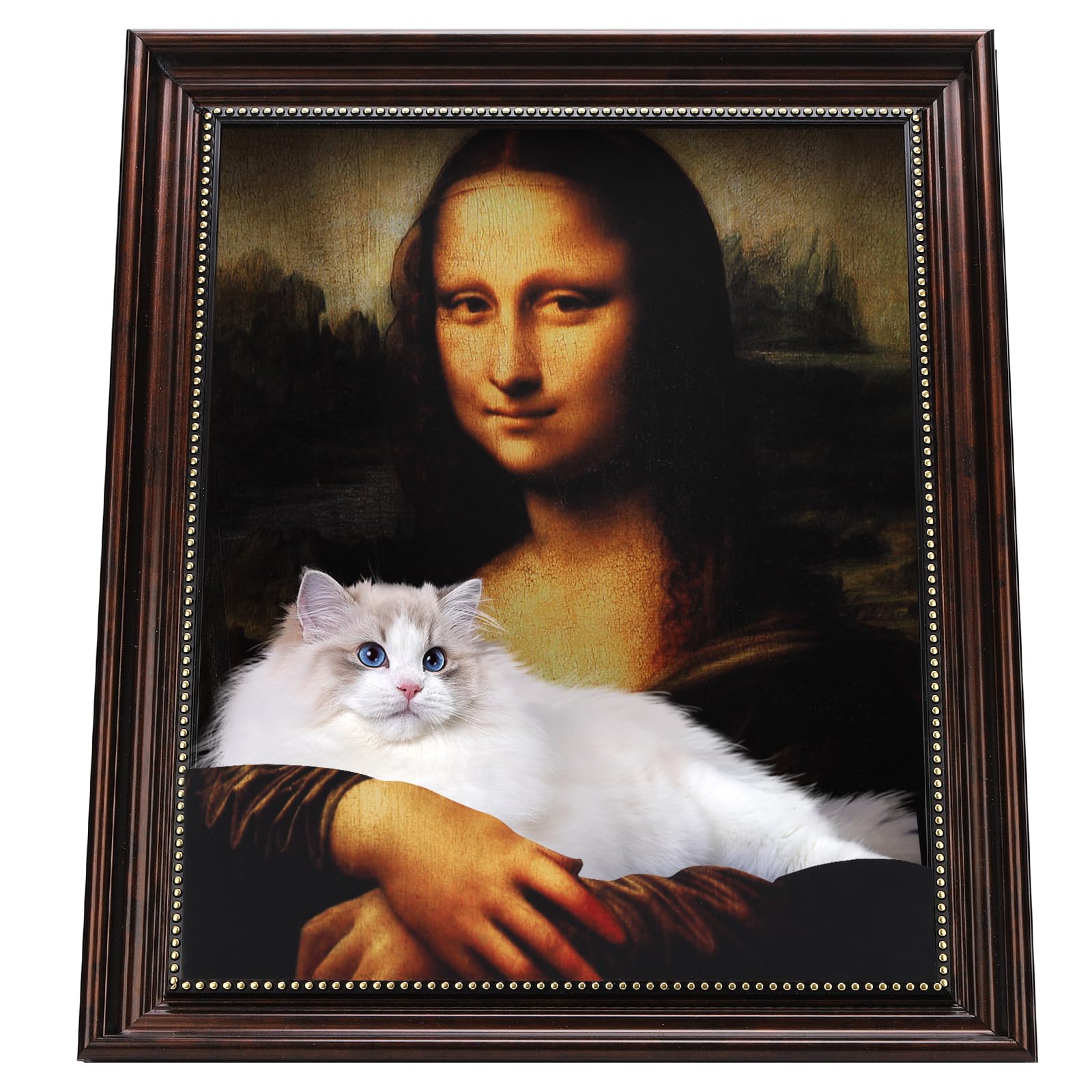 Mona Lisa legowisko dla kota – obraz olejny 4D - drapak dla kotów domowych, półokrągłe i podłokietniki, kartonowy domek dla kotów, nowość prezent dla kocich łap