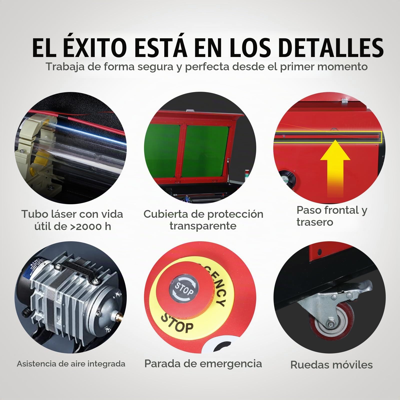 VEVOR Grabador Láser de CO2 50 W, 30 x 50 cm, 19,7 IPS, Máquina Grabadora Láser Asistencia de Aire Bidireccional Compatible con LightBurn, CorelDRAW, AutoCAD, Windows, Mac OS, Linux, para Acrílico