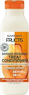 Garnier Fructis Damage Repairing Treat Conditioner, 98% Naturally Derived Ingredients, Papaya, Nourish Dry Damaged