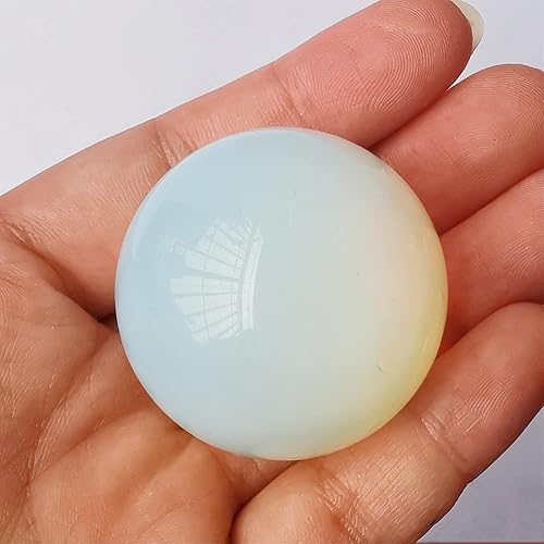 Vista 78 de Escultura de esfera de adivinación de cristal curativo de piedra lunar de 1.575 pulgadas, bola de piedras preciosas, Feng Shui Chakra Aura Piedra