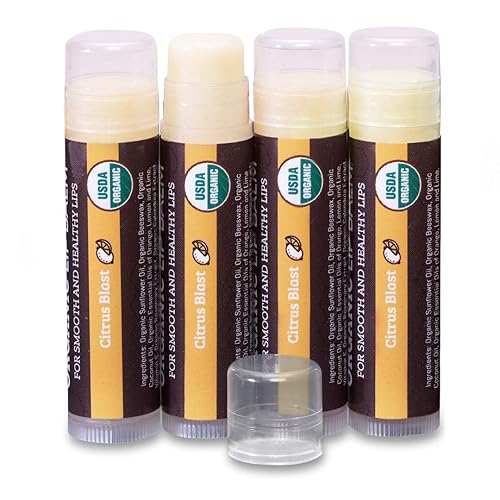 Miniatura 10 de Earth's Daughter - Bálsamo labial orgánico USDA, paquete de 4 unidades, sabor a menta de eucalipto, cera de abejas, aceite de coco, vitamina E, el