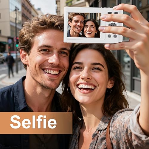 Miniatura 4 de Cámara digital, cámara FHD 5K con tarjeta de 32 GB, cordón, zoom 16X antivibración, cámara compacta portátil de disparo de punto pequeño de 48 MP,