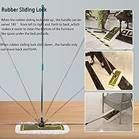 Vista 4 de OFO - Juego de 2 trapeadores de polvo industriales comerciales de 24 pulgadas, trapeador de polvo resistente, mango de acero inoxidable de 63