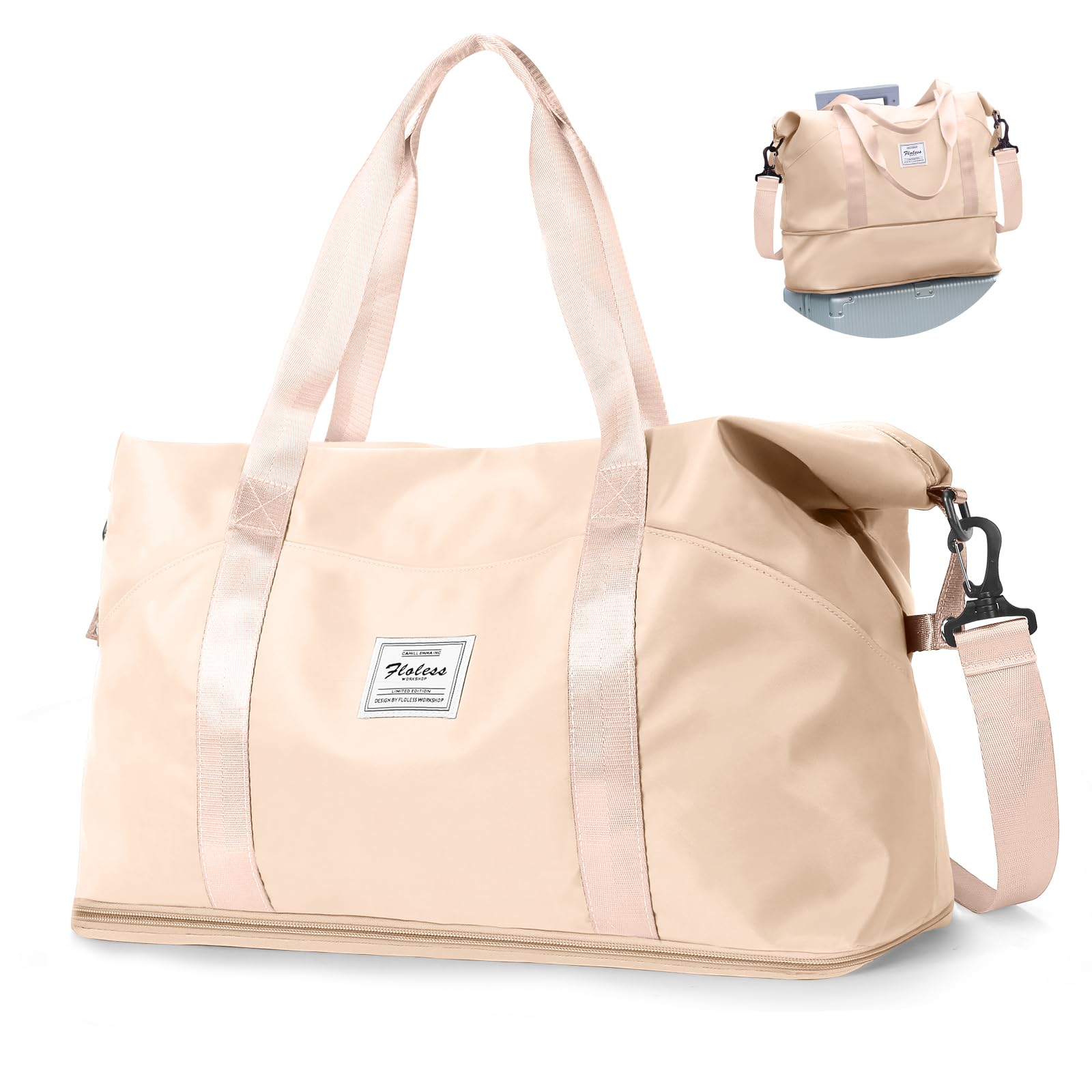 Felenny Sac De Sport Week-end – 47x23x26 Cm, Compartiment Chaussures, Poche Humide, Oxford Imperméable