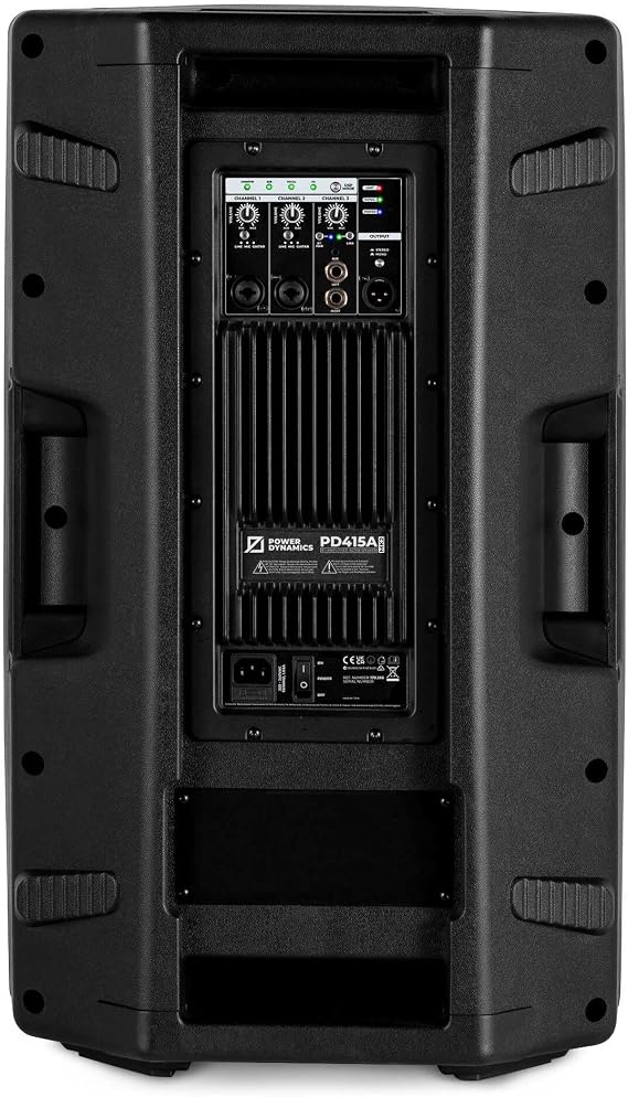 Power Dynamics PD415A Speaker with Stand Set 2800 Watt - DSP Bi-Amp Bluetooth XLR Cinch 15 Inch PA with Stand - Stereo Set PA System Active Boxes