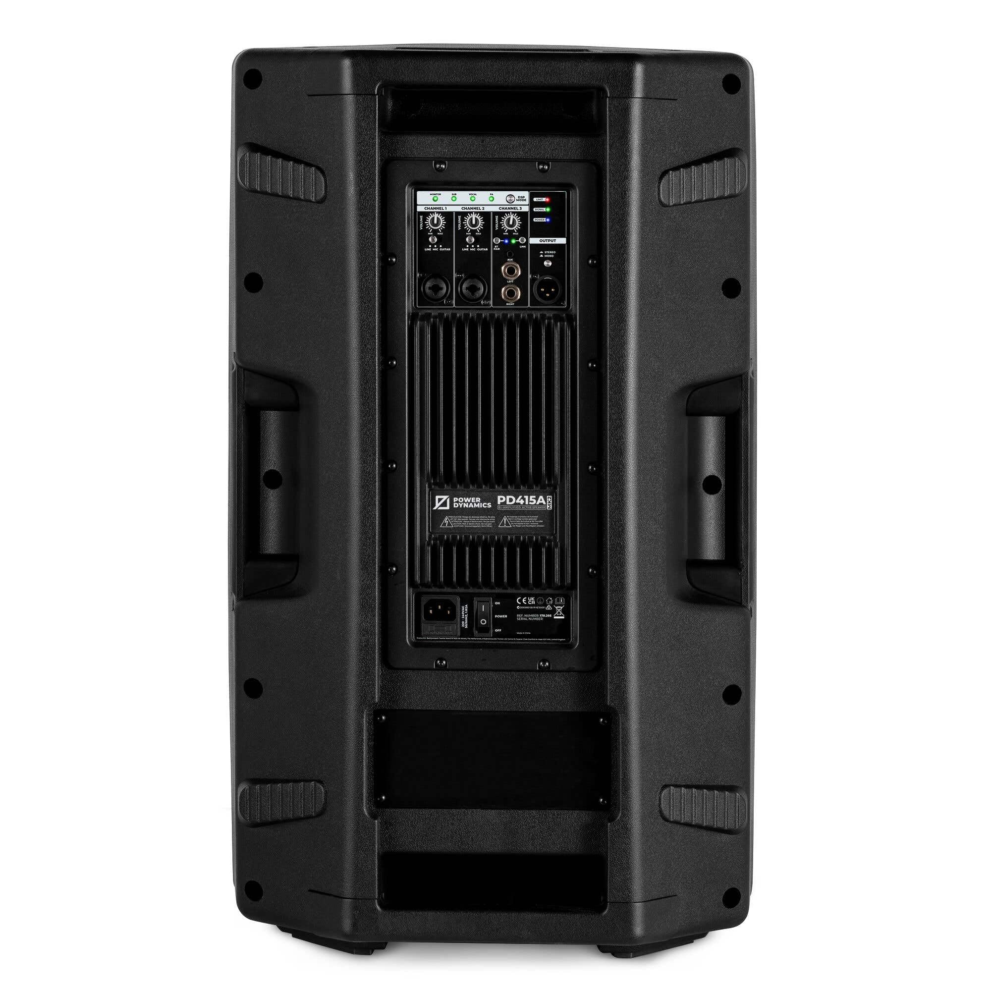 Power Dynamics PD415A Kit Sono DJ avec Pieds - 2800W, Amplificateur et Enceintes Haut de Gamme, Idéal pour Les Professionnels de l'Animation