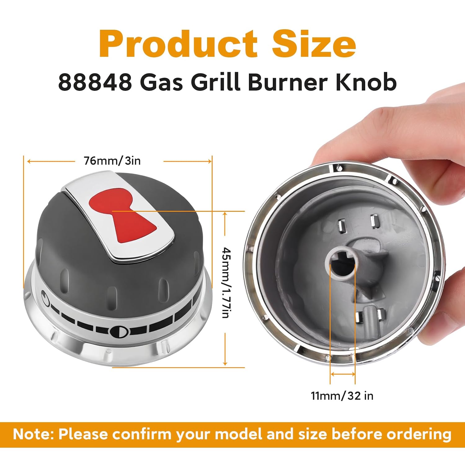[3 Pack] Upgraded 88848 Gas Grill Burner Knobs Compatible with Weber Genesis 300 Series (2011-2016 Year) Gas Grills, Excellent Plastic Material Production and Easy Installation