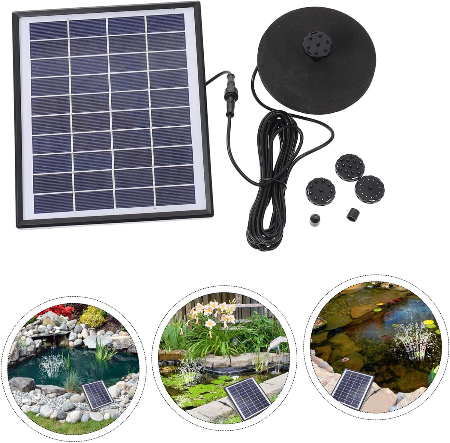 H Solar Water Fountain Outdoor Decorative Pump Solar-powered Easy to Install