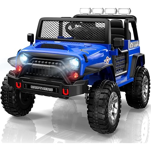 L8 2 Seater Ride On Car, 12V Kids Electric Car w/Remote Control, 4-Wheel Suspension, Bluetooth Speaker, Multi Music Modes, 3 Speeds, LED Lights, Xmas & Birthday Gift Ideas for Kids Ages 3+