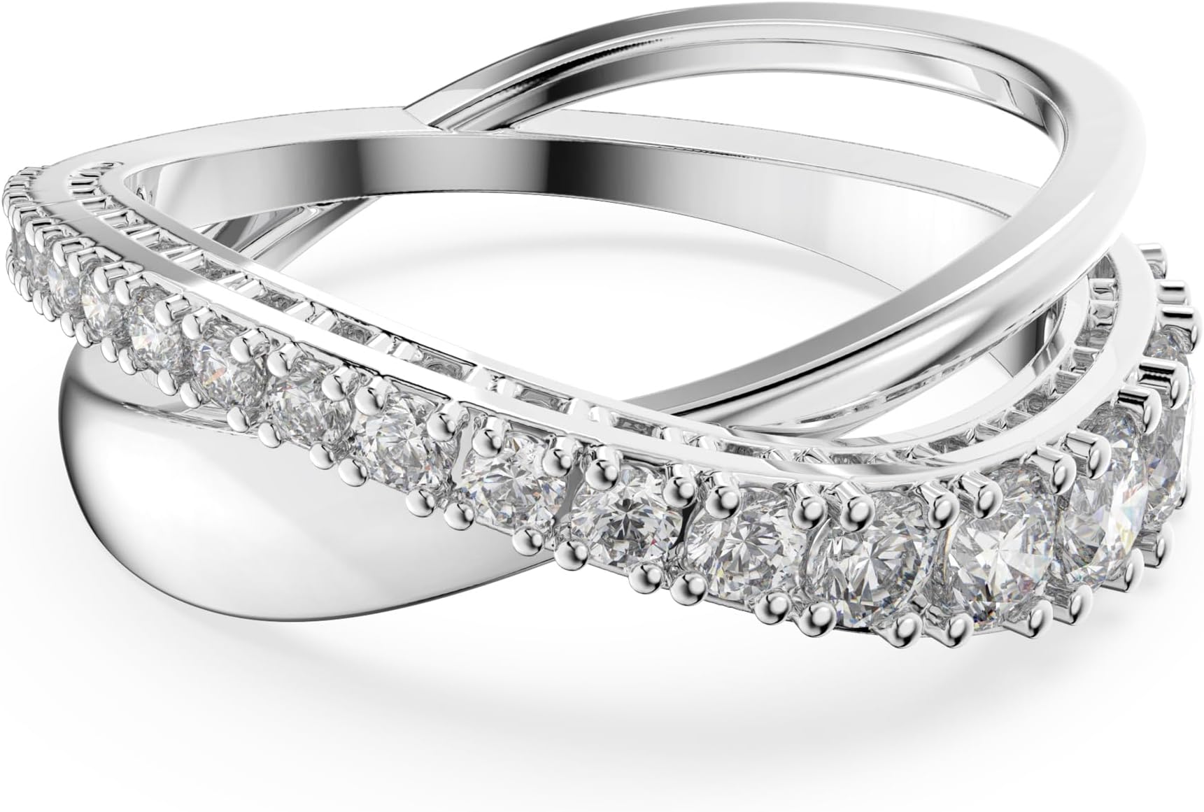 Hyperbola Collection Ring, White, Rhodium plated