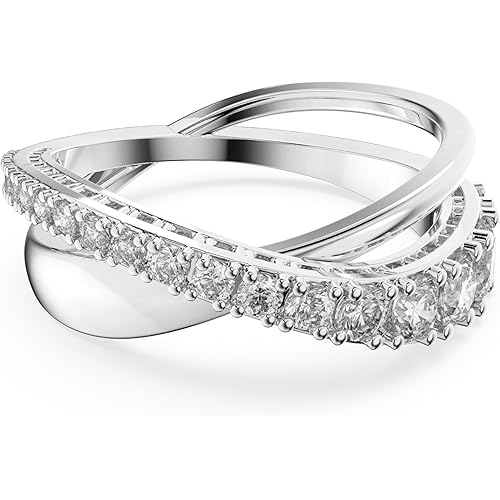 Swarovski Twist Crystal Ring Jewelry Collection, Rhodium Tone Finish