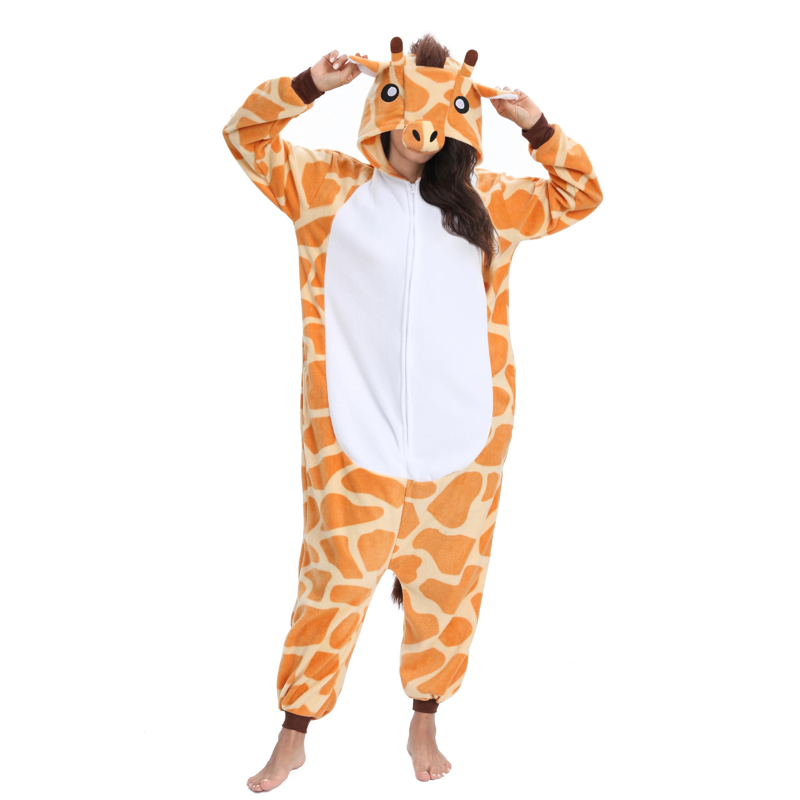 NAITOKE Disfraz de animal para adultos, disfraz de Halloween, pijama de una pieza para mujeres, hombres y adolescentes