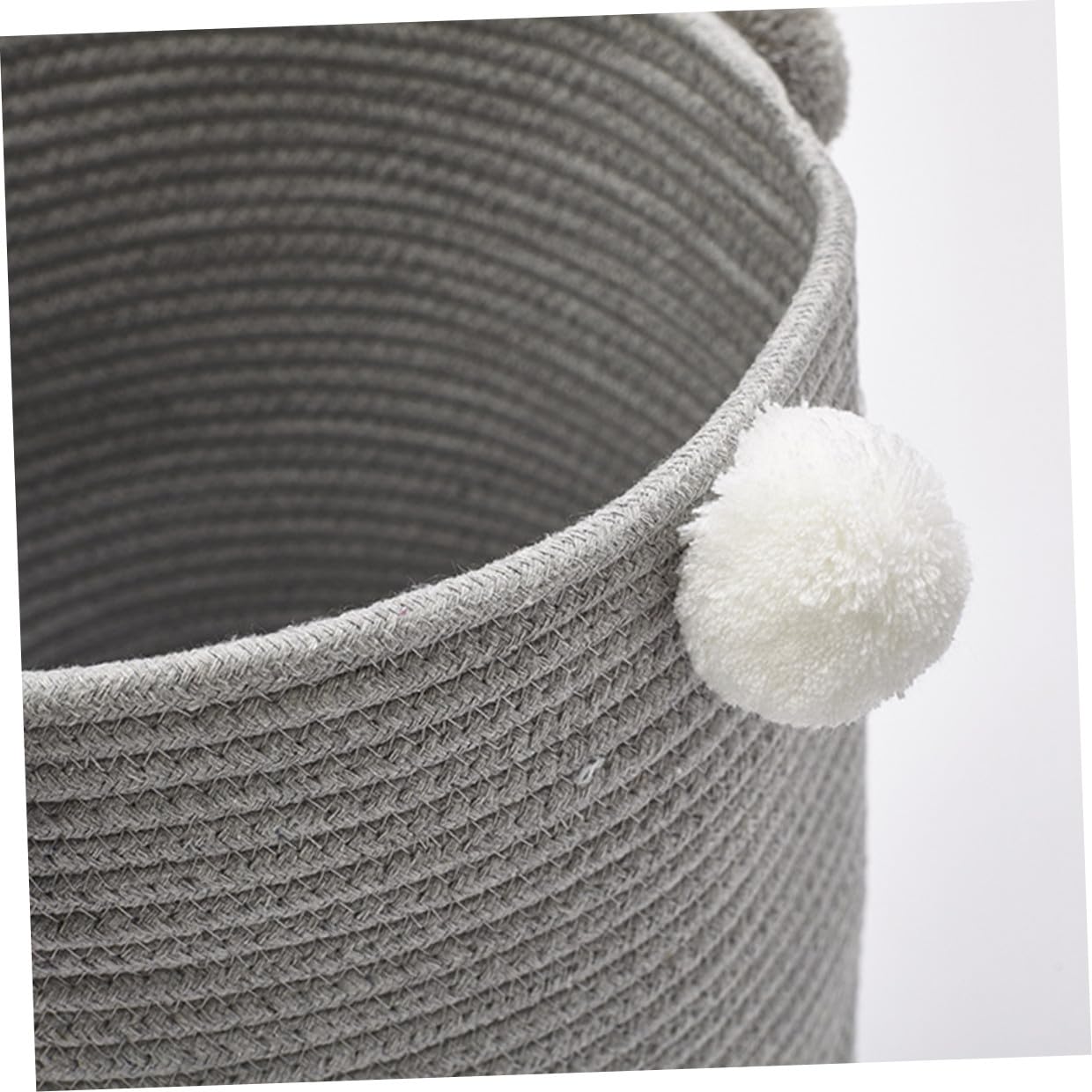 Cesto Portabiancheria Grande Capacità Rotondo in Corda di Cotone con Decorativo Design per Casa e Dormitorio