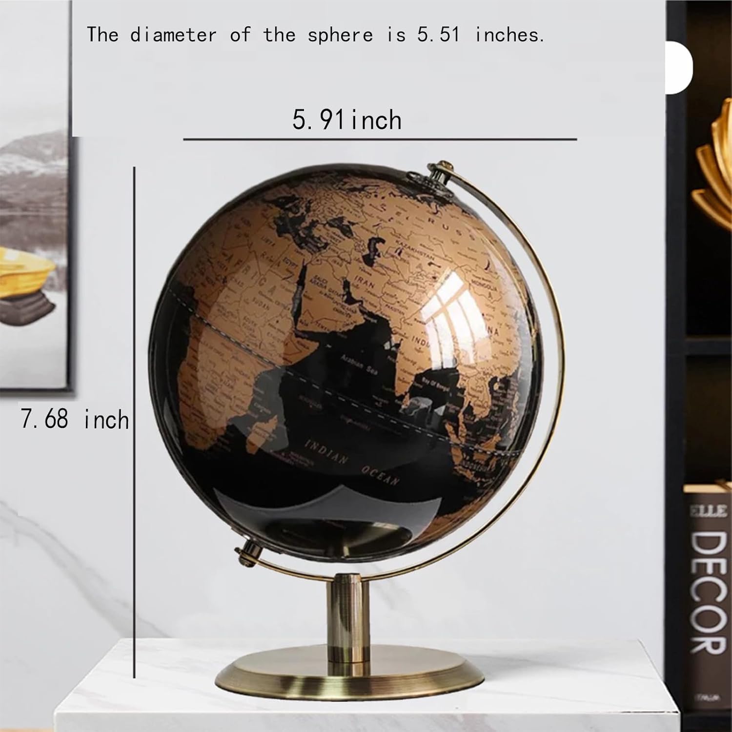 World Globe with Rotating Stainless Steel Stand for Adults - Elegant Adult Home Office Desk Bookcase Decoration & Gifts (9)