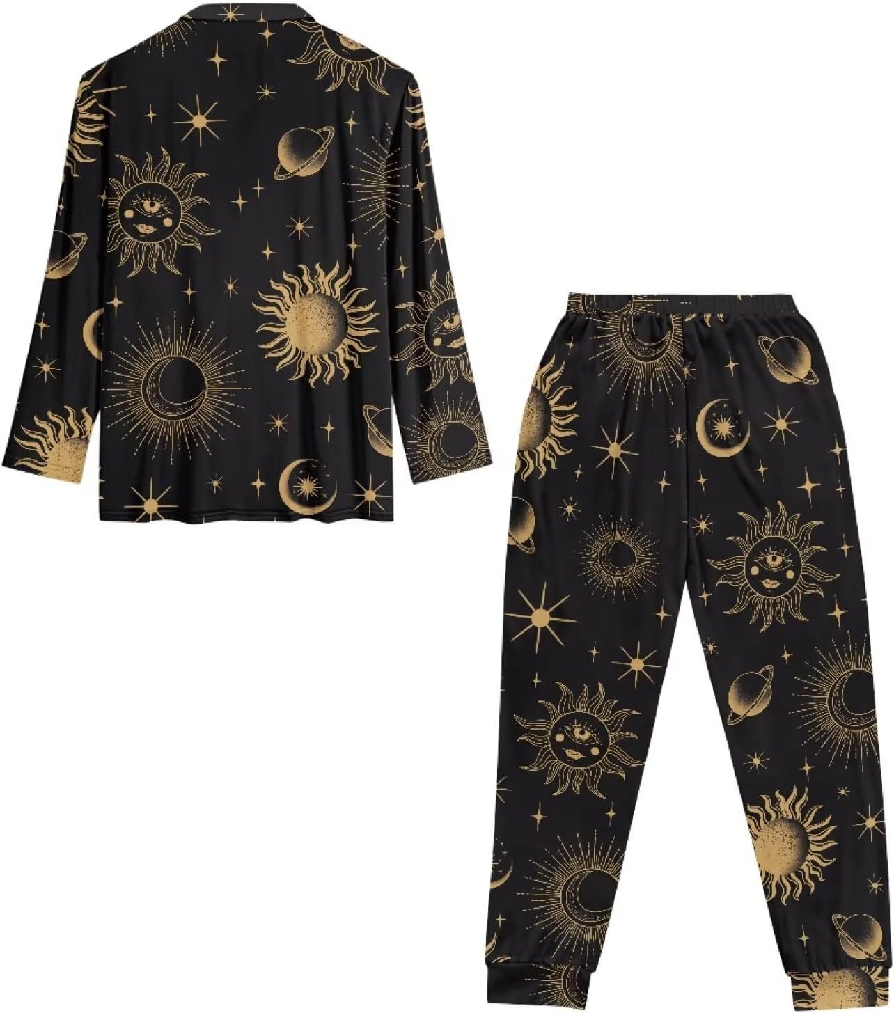 Comfy Women's Pajama Set, Long Sleeve Top Long Pants, Casual Sleepwear Soft Loungewear Pjs 2Pcs with Button