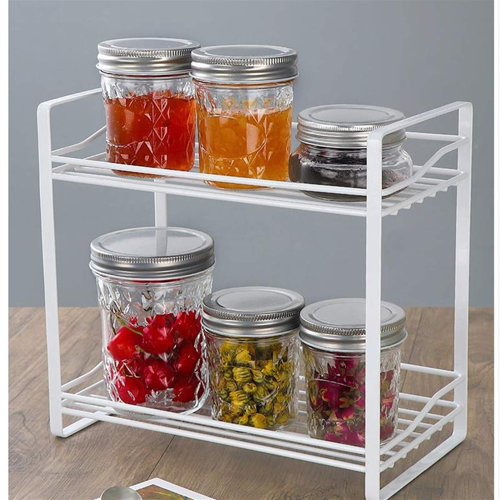 Botes para Alimentos Tarro de Cristal de Almacenamiento, Botes herméticos del alimento, envase con Tapa for Servir té, café, Especias y más, Juego de 3 Botes Herméticos