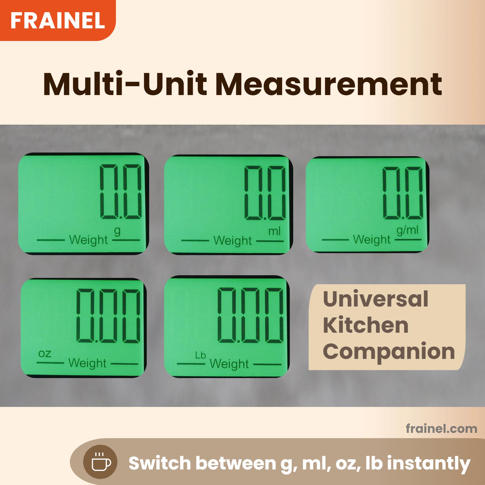 Pèse-personne numérique pour café expresso et pâtisserie avec minuterie intégrée (accumulation et compte à rebours), interrupteur d'unité, poids max 5 kg