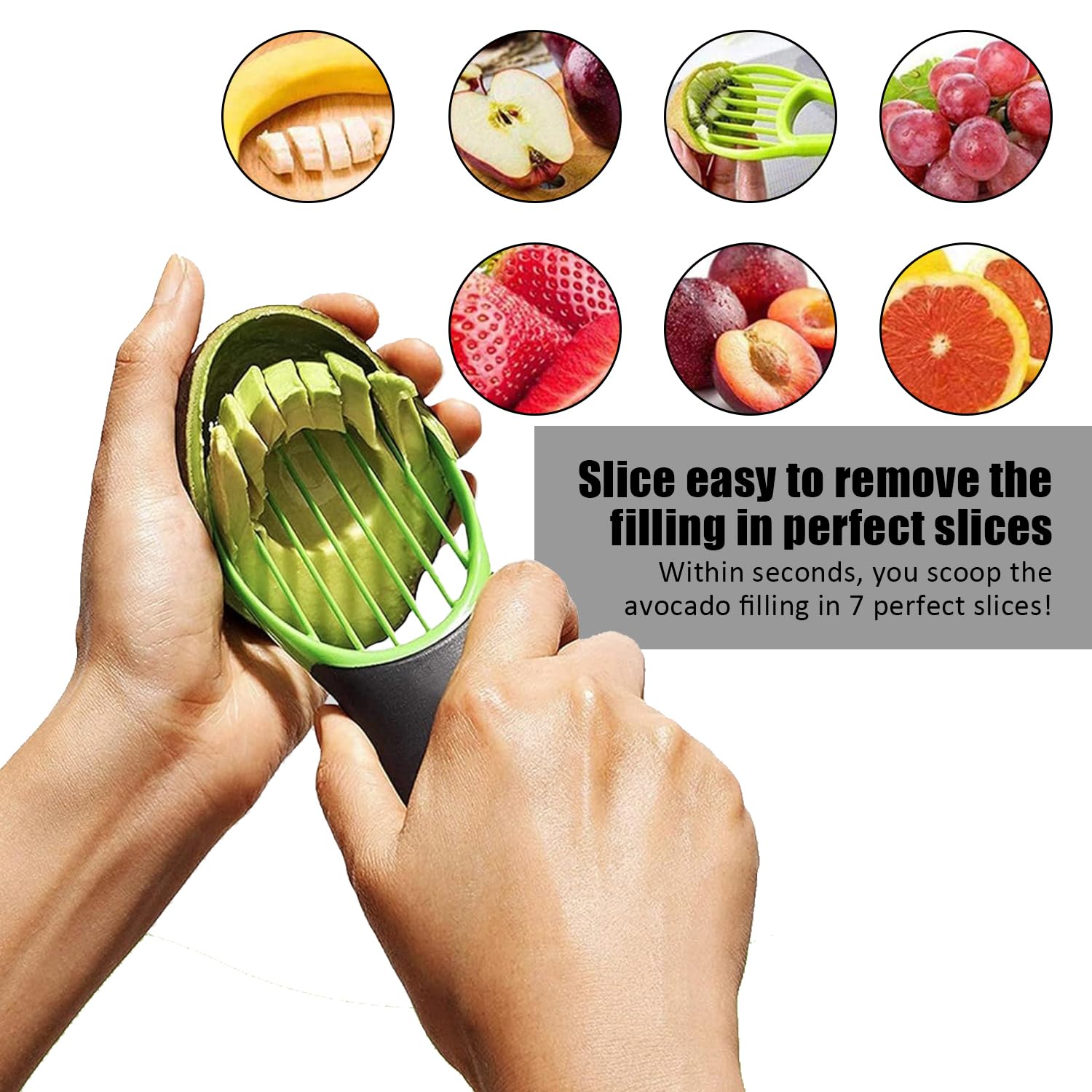 Tritatutto Multifunzionale 3-in-1 Per Avocado - Pelapatate, Snocciolatore E Affettatrice (2 Pezzi)