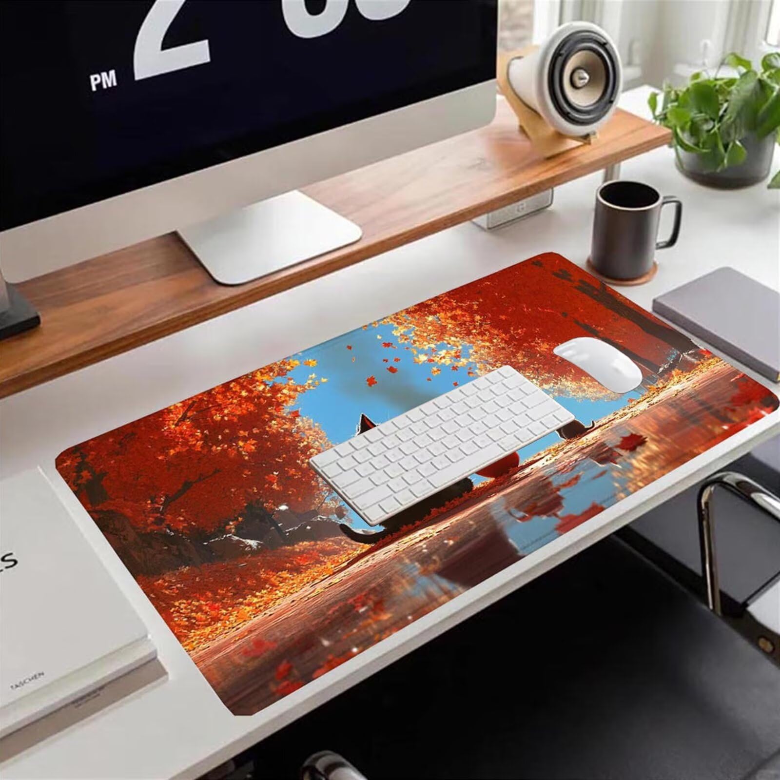 Gamingowa podkładka pod mysz 1200 x 600 x 3 mm, XXL, wodoszczelna, odporna na ścieranie, z przyszytymi krawędziami, niebieska, podkładka na biurko, poprawia prędkość i precyzję pod laptopa, komputera