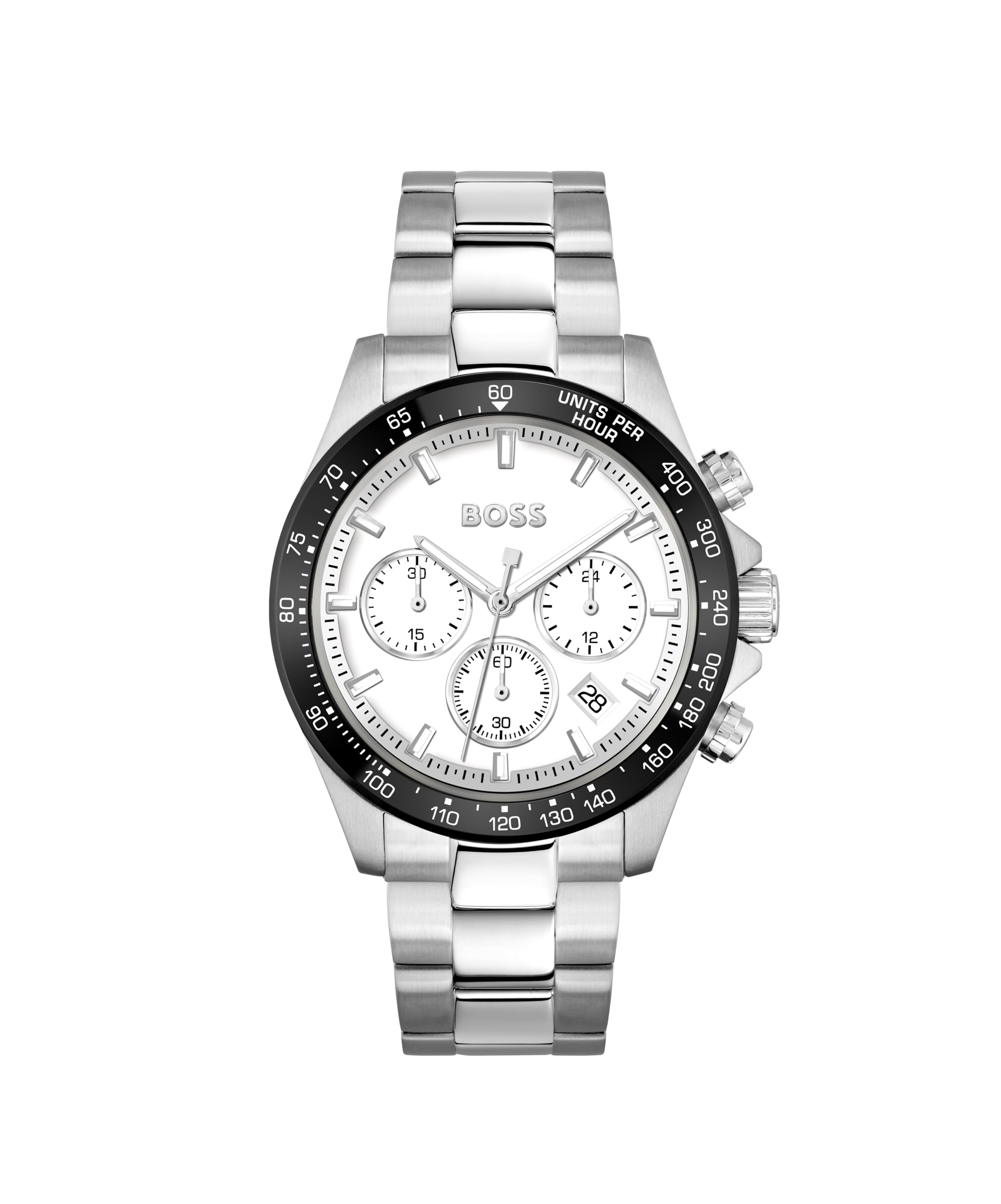 BOSS Chronograph HERO 1514130, Chronograph Uhr, HERO 1514130, Edelstahlgehäuse & Edelstahl-Armband