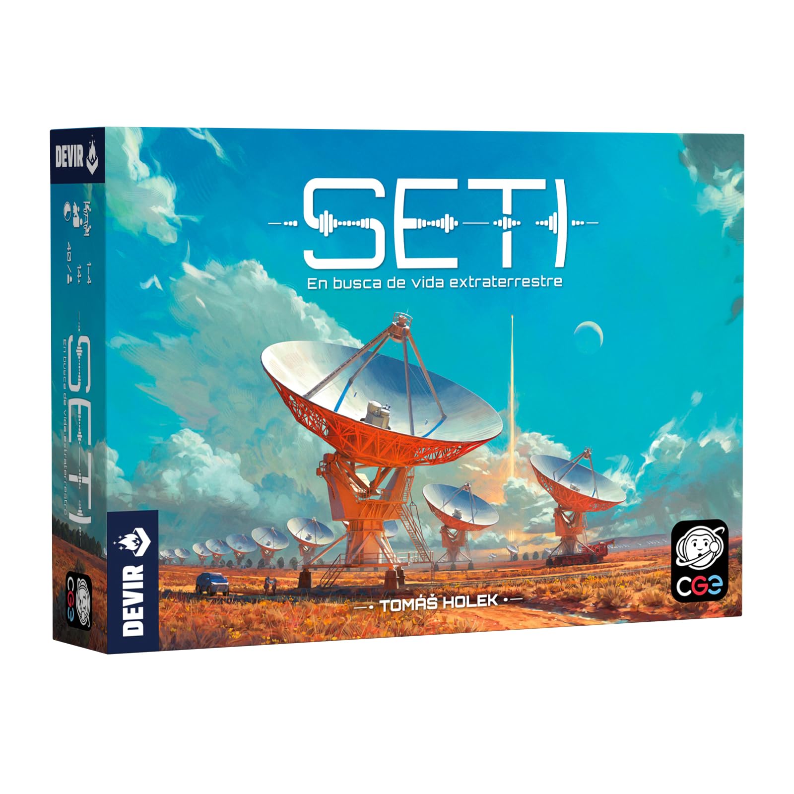 Devir - SETI, Juego de Mesa Estratégico Experto, de 1 a 4 Jugadores, Modo Solitario, a Partir de 14 Años (BGSETSP)
