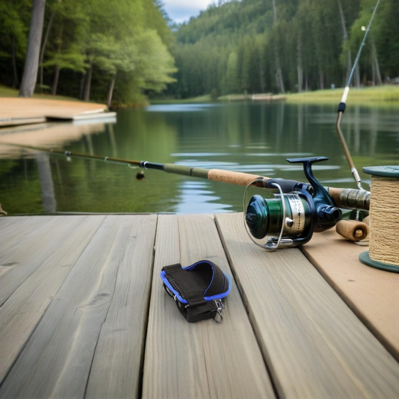 Angelruten Kampfgürtel mit Rutenhalter, 2 Stück, für Angler | Pvc und Oxford Gewebe, Verstellbare Passform, für Bootsfischen und Outdoor Aktivitäten