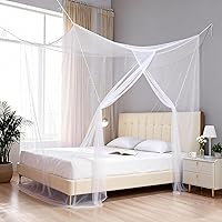 Vista 12 de Mosquitera de 4 Esquinas de Encaje de Princesa para Cama con Dosel, Malla de Tamaños Completos, Ropa de Cama Azul, Decoración del Hogar, Tiendas