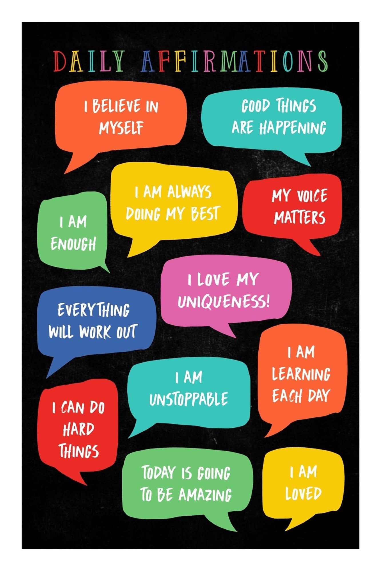 HGETJOHXEM School Counselor Office Decor, Affirmations Poster Set for Mental Health, Laminated Wellness Wall-Art for Classroom Clinic Waiting Room​(Unframed,16x24inch(40x60cm))