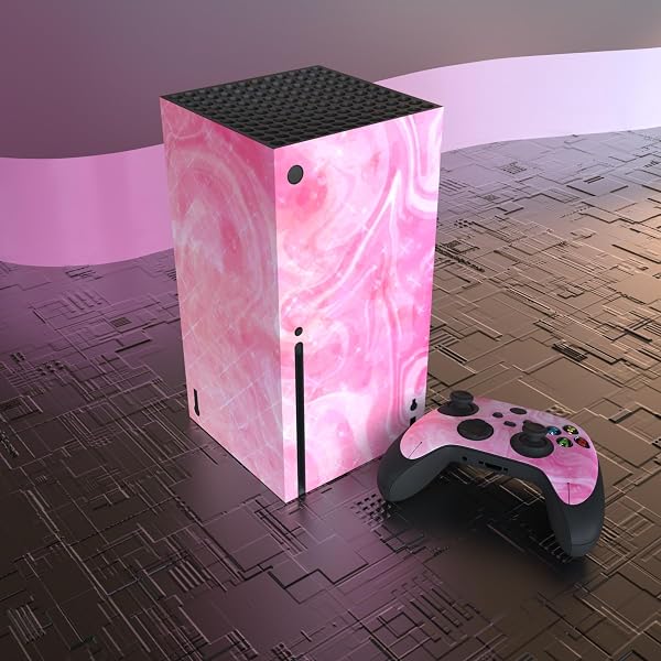 playvital Psychedelic Pink Custom Vinyl Skins for Xbox Series X, Wrap Decal Cover Stickers for Xbox Series X Console Controller - 4