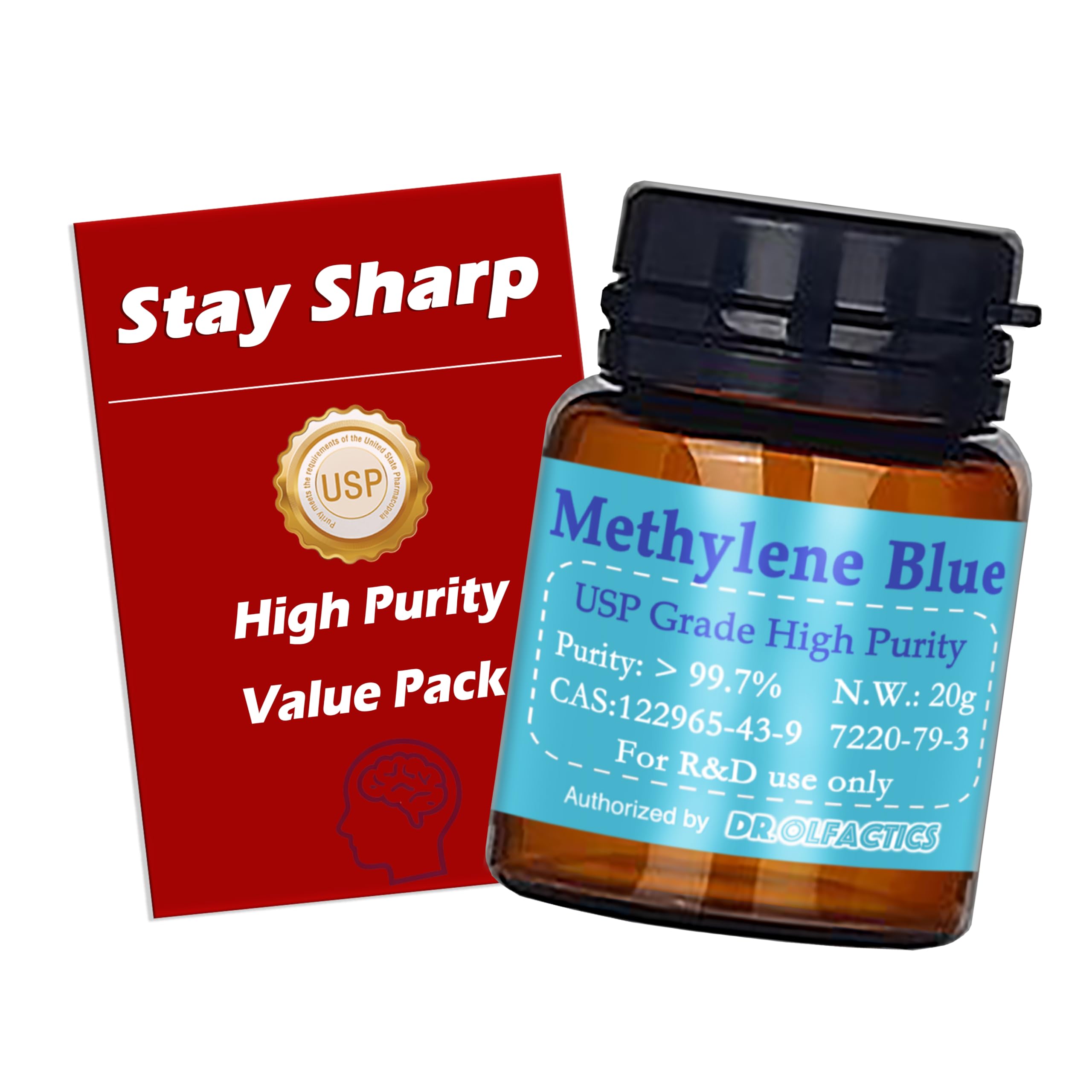 Methylene Blue Powder 20 Grams (USP Grade 99.8+%) - Prepare 2L 1% Solution [Value Pack 2026]