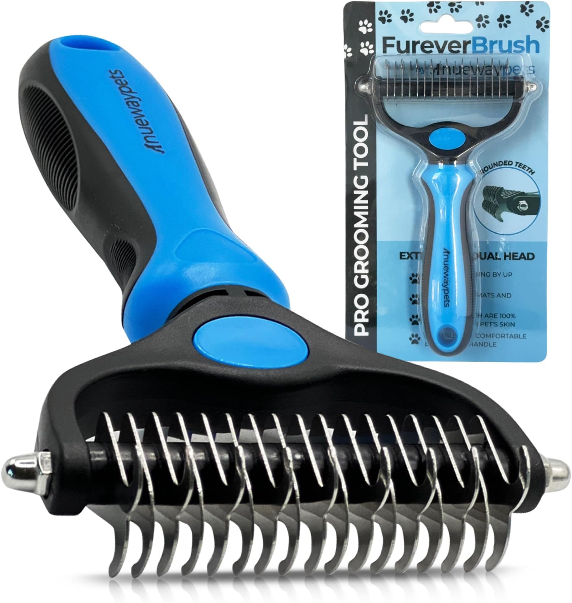 Reduce Shedding with The Original FureverBrush® by NuewayPets - Pro Undercoat Grooming Tool For Dogs | Deshedding and Dematting Tool
