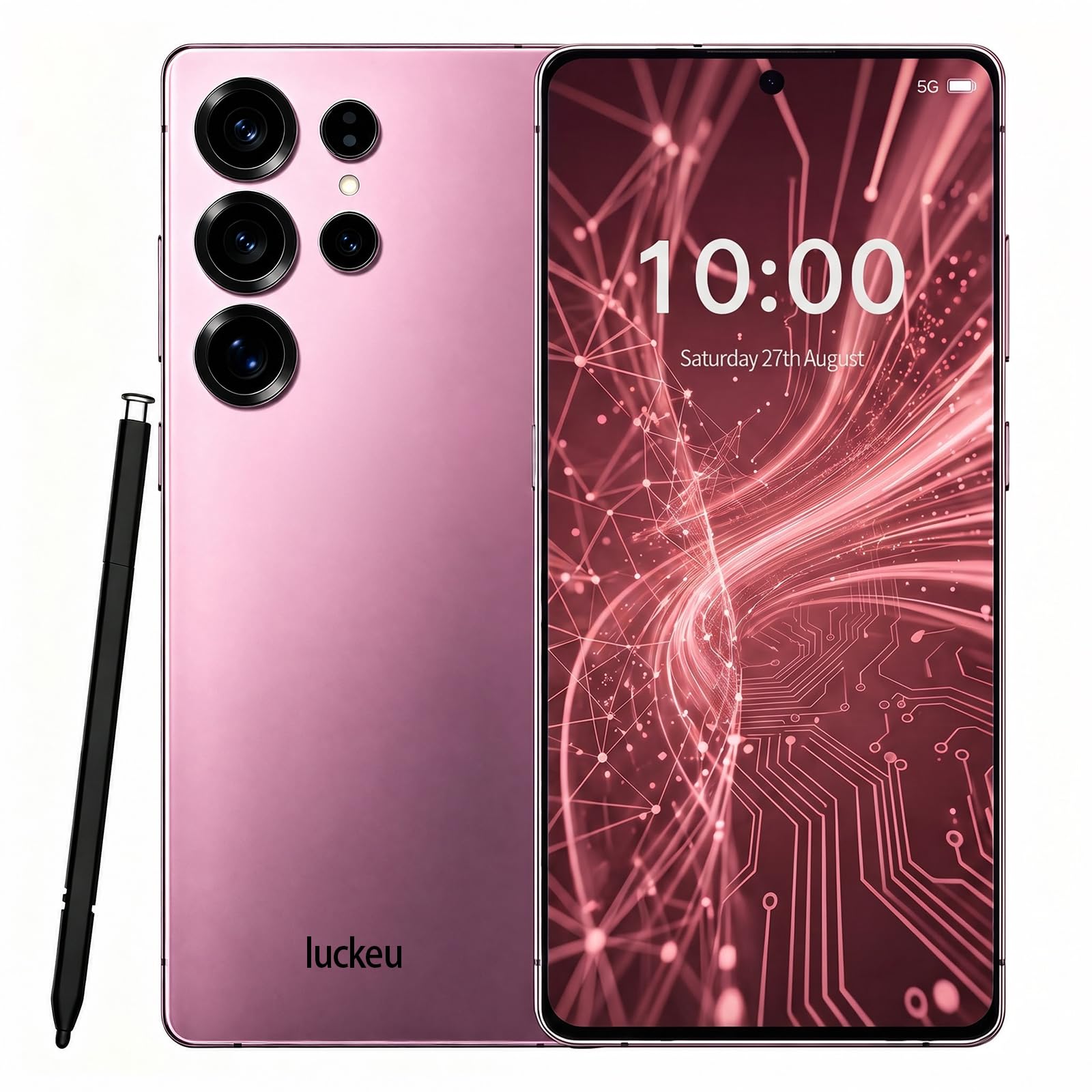 25 Ultra Unlocked Phones,8GB+256GB Cell Phone,Android Phone-Pink