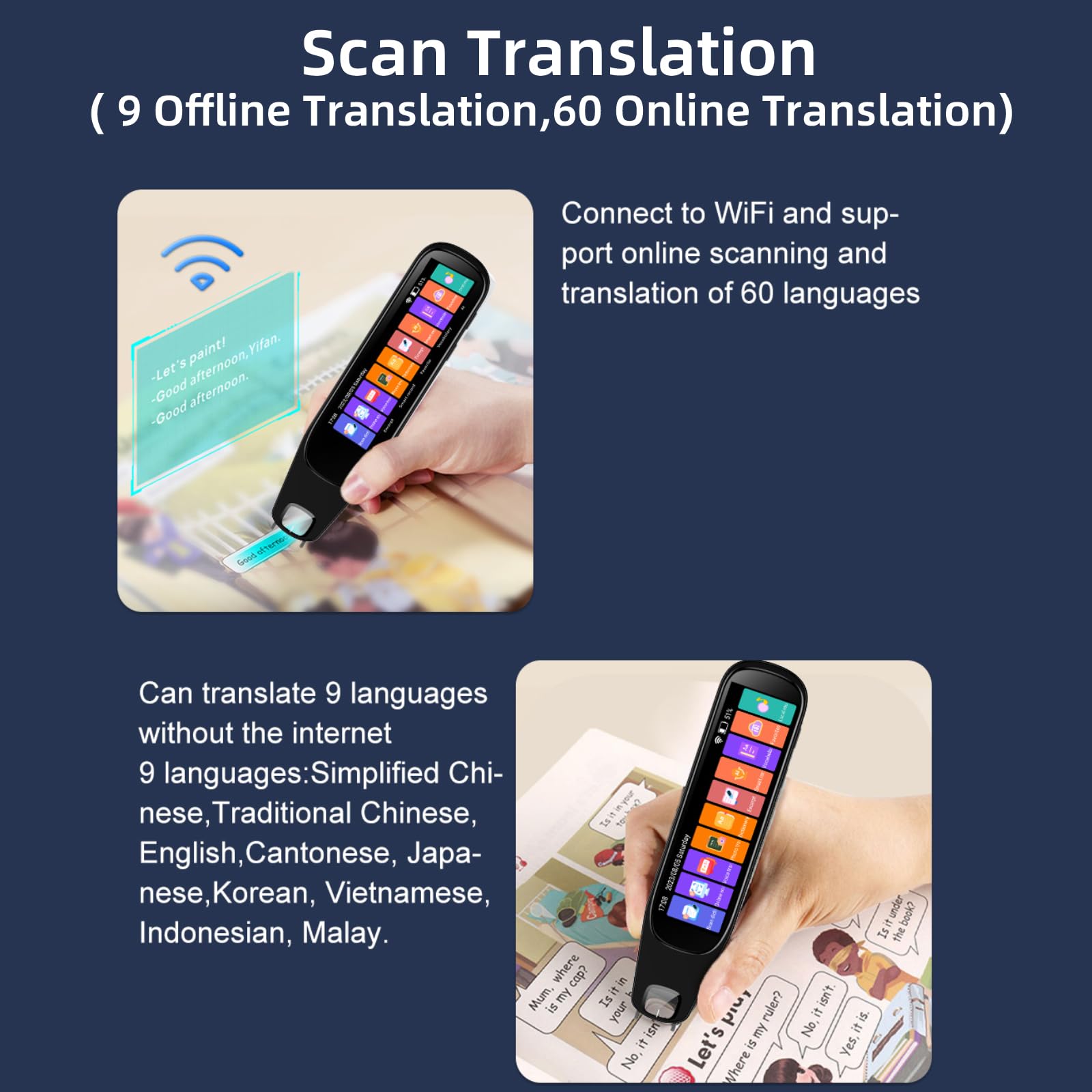 Scan Reader Photo Translation Penpower Text To Speech Scanner 134 Languages Translator Pen, Offline ...