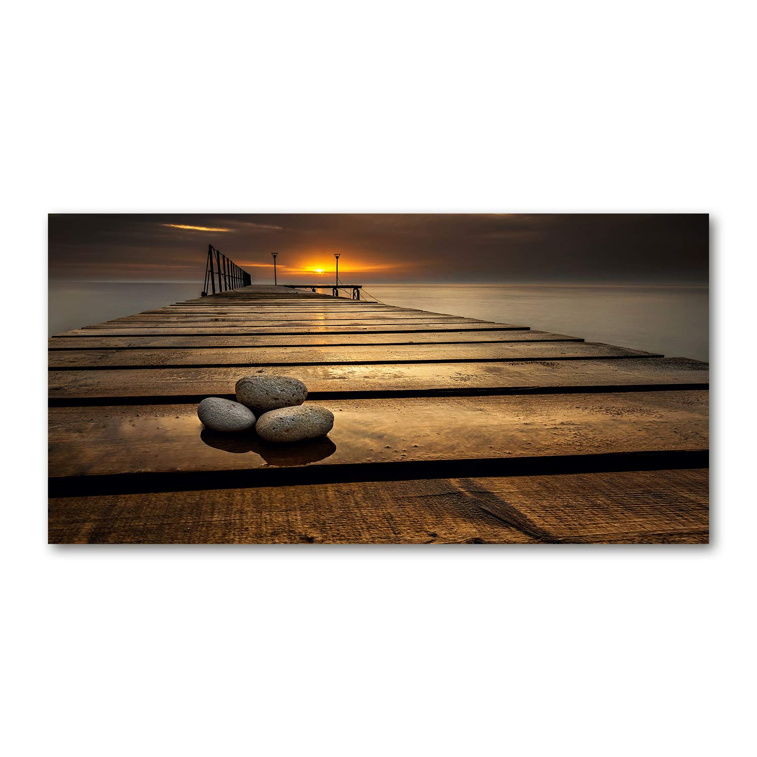 Tableau acrylique glass mural art 120x60 image verre plastique marron
