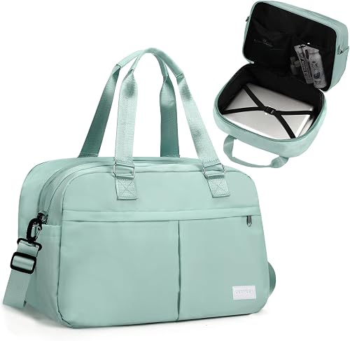 23-35L Expandable Travel Bag, Multi-Pocket Weekend Hand Luggage Duffel Bags, Waterproof Overnight Maternity Hospital Bag, Green, 23-35l, Contemporary
