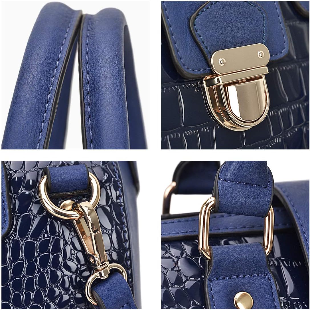 Dasein Women Barrel Handbags Fashion Satchel Bags Top Handle Shoulder Purses Vegan Leather Work Tote - Image 4