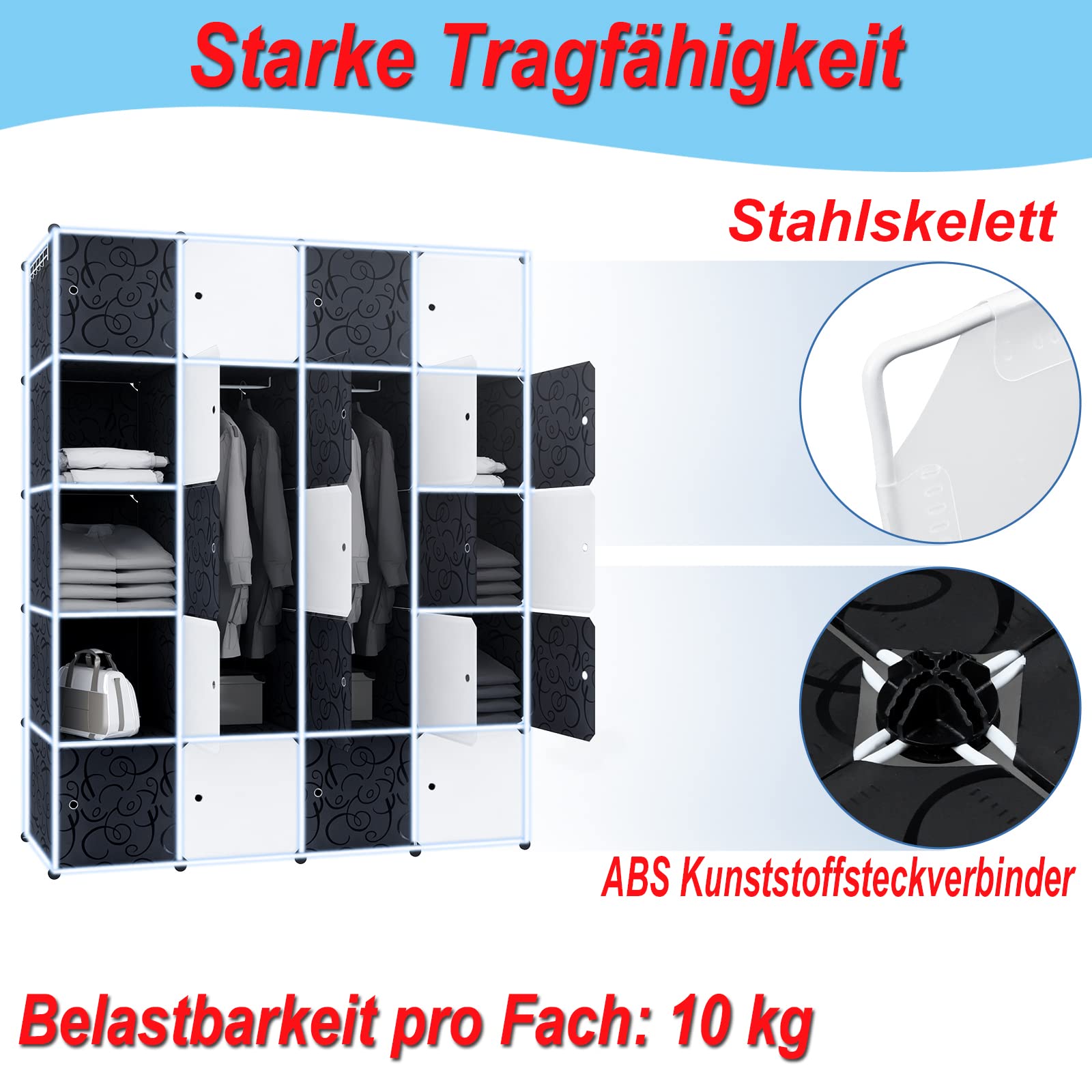 SONGMICS 9-Cube opbergorganisator, kunststof kast met deuren, modulaire SONGMICS 9-Cube opbergorganisator, kunststof kast met deuren, modulaire