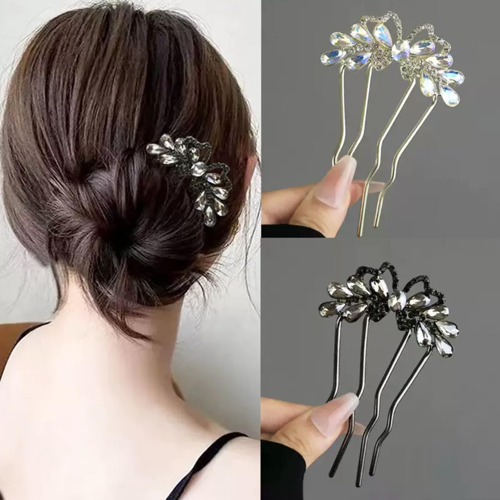 Amazon | ヘアアクセサリー 夜会巻きコーム 髪飾り 髪留め ヘアコーム