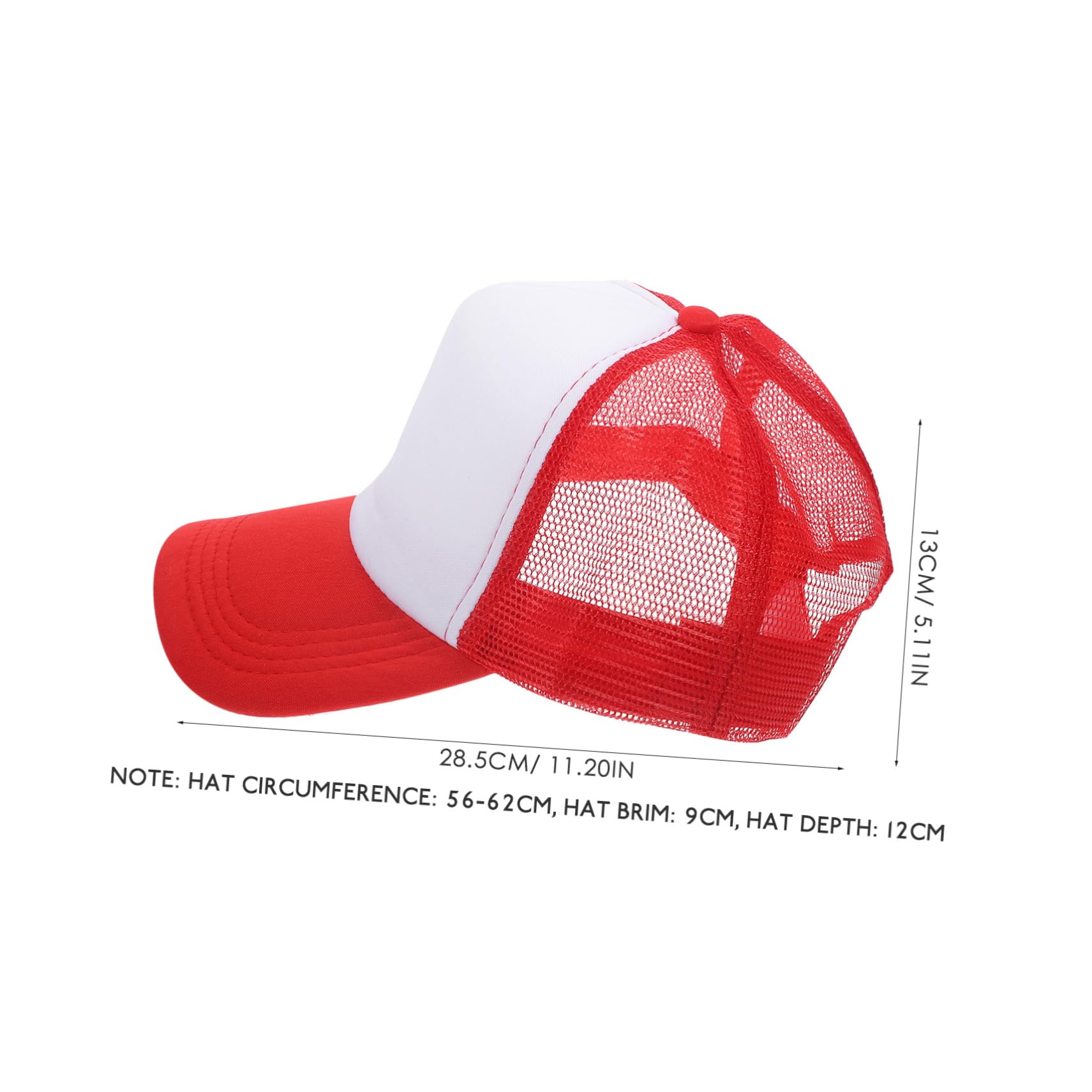 GALPADA 10 Berretti da Baseball in Rete per Sublimazione, Fai da Te, Traspiranti, in Poliestere, Rosso, per attività All'aperto e Feste