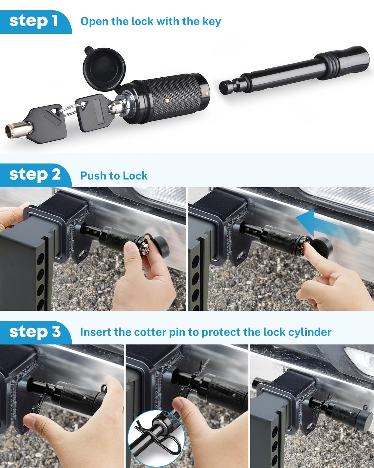Snapklik.com : Kohree Trailer Hitch Lock 5/8 Inch, Hitch Pin Lock For ...