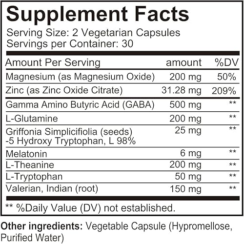 Miniatura 5 de Fórmula completa de sueño natural para una máxima fuerza mezcla de L-Theanine 5-HTP melatonina magnesio extracto de Mucuna Pruriens GABA y raíz de