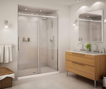 MAAX 138997-900-084-000 Halo Frameless Slider Alcove Shower Door with Clear Glass Chrome